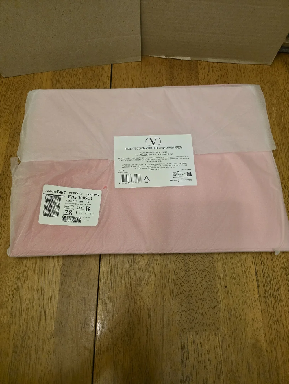 VALENTINO PINK LAPTOP CASE. NEW STILL IN TISSUE WRAPPED.
